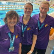 Ryde Masters Swimming Club’s Jenny Ball, Kim Holmes and Matthew Sussmes