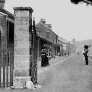 The entrance to Albany Barracks roughly 100 years ago. The remains of the pillars can still be seen today.