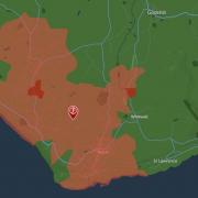 The area in the South Wight affected by power loss.