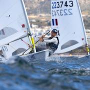 Arthur Farley in action in the EurILCA Senior Sailing Championships in Greece a few weeks ago.