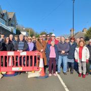 Residents gathered on Leeson Road today