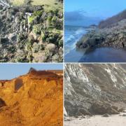 Bonchurch landslide, Totland Promenade landslide, Fort Albert cliff fall and Colwell Bay cliff fall