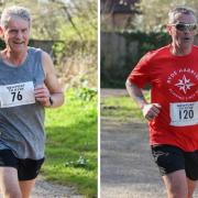Tim Pascoe, left, and Stuart Backhouse, right, in Ryde Harriers' Newport to Ryde race