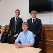 Front, Lianne Ponferrada (chair), Benson Hardy (former chair). Back, Finlay Diffey (deputy chair), Sam Smith (former deputy Youth MP)