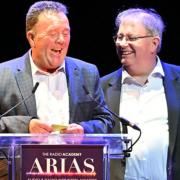 Vecits Radio's Ian Mac and Kelvin Currie, winning at the ARIAS in 2023.