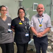 In the new ICU at St Mary's, from left Dr Muriel Prager, critical care clinical director, Vikki Crickmore, consultant critical care nurse, Joe Smyth, chief officer