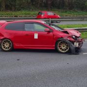 Car involved in dual carriageway crash believed stolen