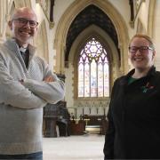 Newport Minster's team vicar, the Rev Steve Sutcliffe, with opertions manager Gemma Torrington.
