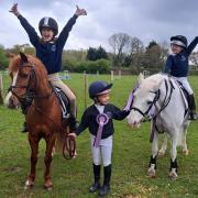 From left. Brighstone Primary School's Violet Elliot on Yasmin, Skye McCullough and Bethany Benkjer on Echo