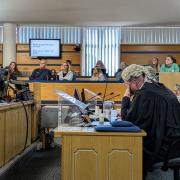 A mock trial at Isle of Wight law courts.