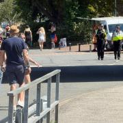 Police near the festival site
