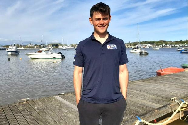 Arthur Farley at the Brading Haven Yacht Club, Bembridge Harbour, where he is a member.