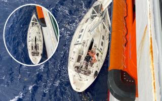 Islander captures dramatic moment P&O cruise ship rescues sailors VIDEO