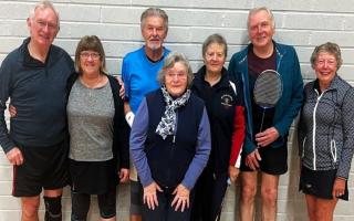 The Island's Over-70s badminton team, from left: Bob Emerson, Dot Anderson, Phil Oland, Beryl Ashford, Sue Oldershaw, John Blenkinsopp and Chris Amy.