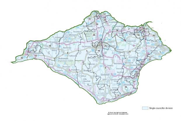 The proposed boundaries for the Isle of Wight.
