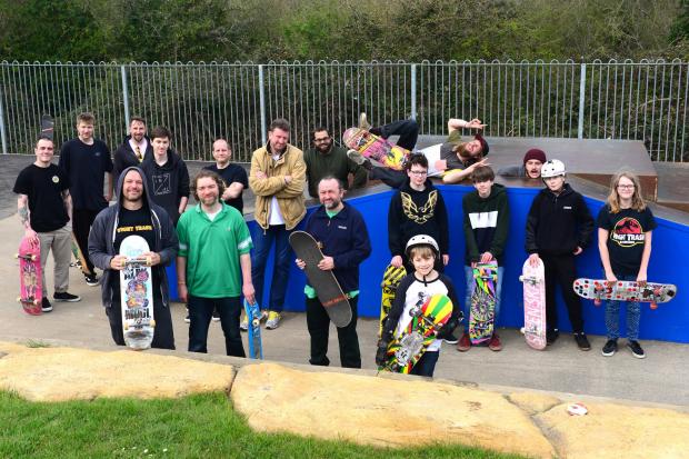 Ryde - Oakfield - Oakfield Skatepark - Wight Trash 15 Years Birthday Bash - John Cattle visiting 15 skate parks doing 15 different tricks - John and friends at Oakfield Skatepark.